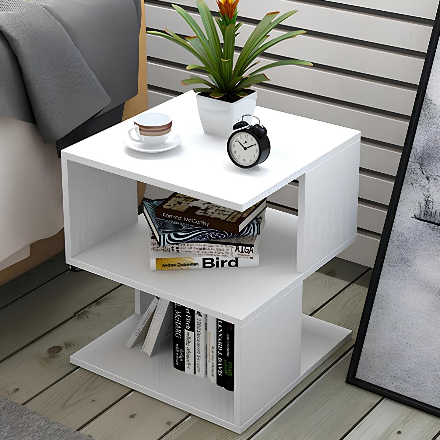 Modern Bedside Table with Storage | Rectangle Night Stand & Coffee Table