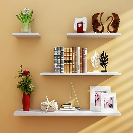 Modern Wall Mounted Shelves for Storage & Home Decoration (Set of 4)